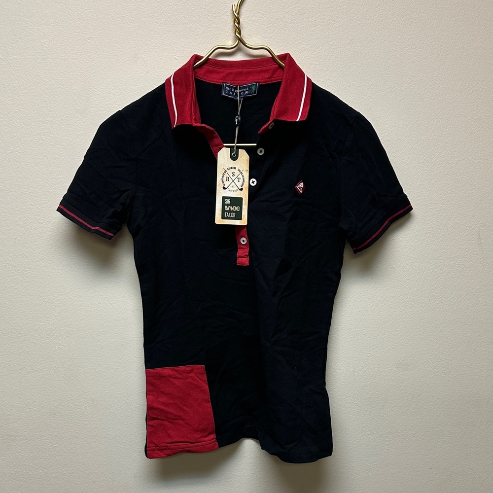 Raymond Black Polo Shirt with Red Details